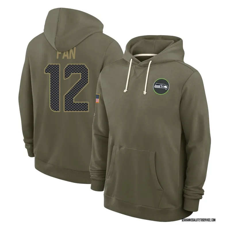 Men's 12th Fan Seattle Seahawks Olive 2025 Salute to Service Hoodie