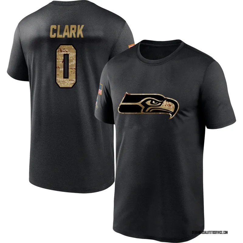 Men's Bud Clark Seattle Seahawks Black 2020 Salute To Service Performance T-Shirt