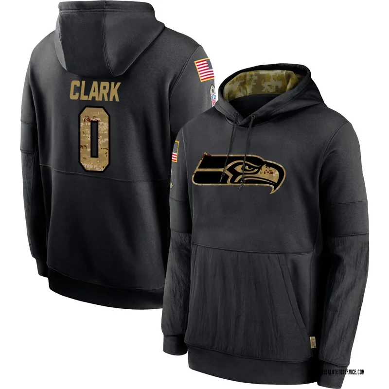 Men's Bud Clark Seattle Seahawks Black 2020 Salute to Service Sideline Performance Pullover Hoodie