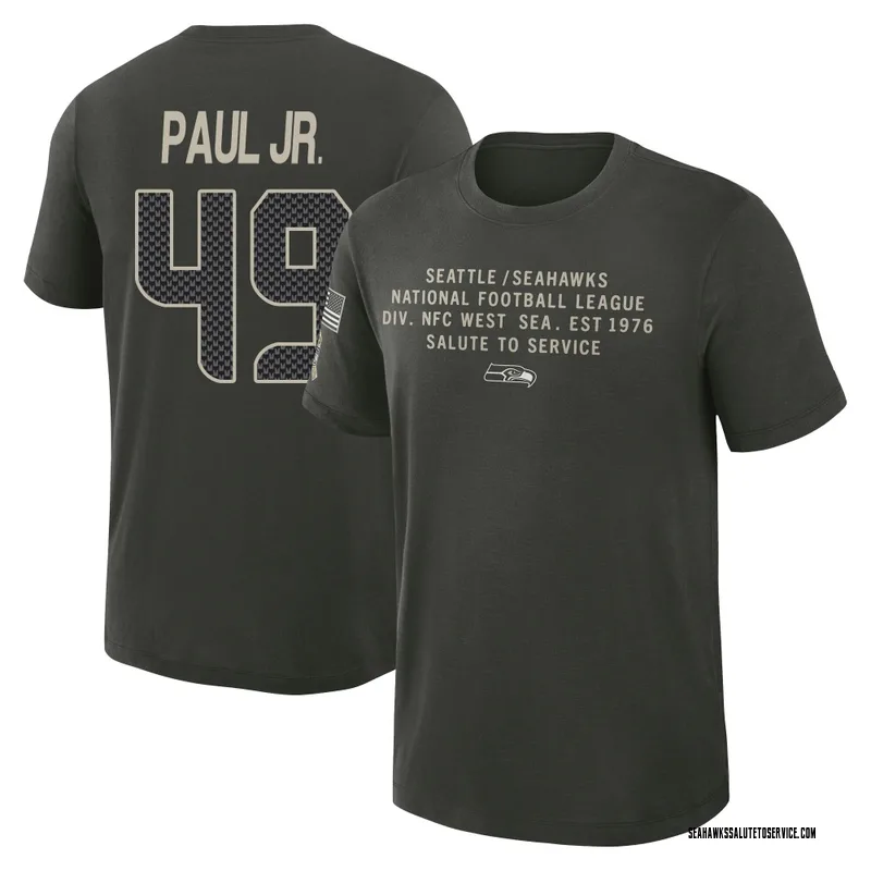 Men's Chris Paul Jr. Seattle Seahawks Green Dark/ 2025 Salute to Service Sideline Slub T-Shirt