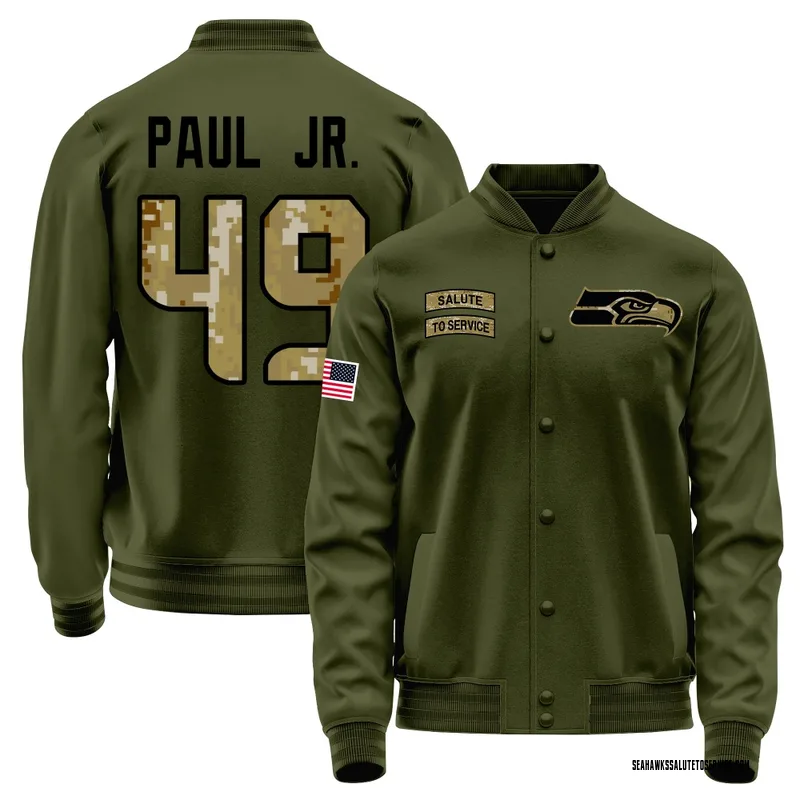 Men's Chris Paul Jr. Seattle Seahawks Olive Salute to Service Sideline Performance Jacket