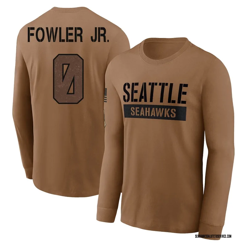Men's Dante Fowler Jr. Seattle Seahawks Brown 2023 Salute To Service Long Sleeve T-Shirt