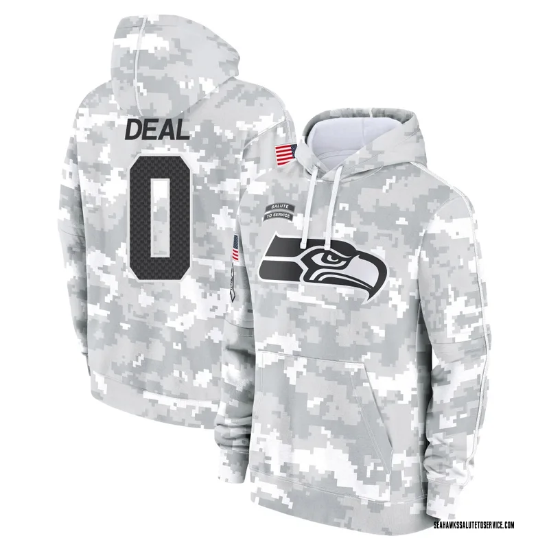 Men's Devean Deal Seattle Seahawks Camo Arctic 2024 Salute to Service Club Fleece Pullover Hoodie