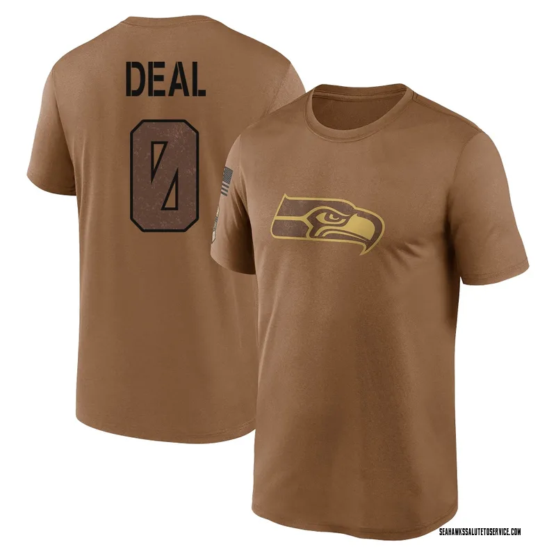 Men's Devean Deal Seattle Seahawks Legend Brown 2023 Salute To Service Performance T-Shirt