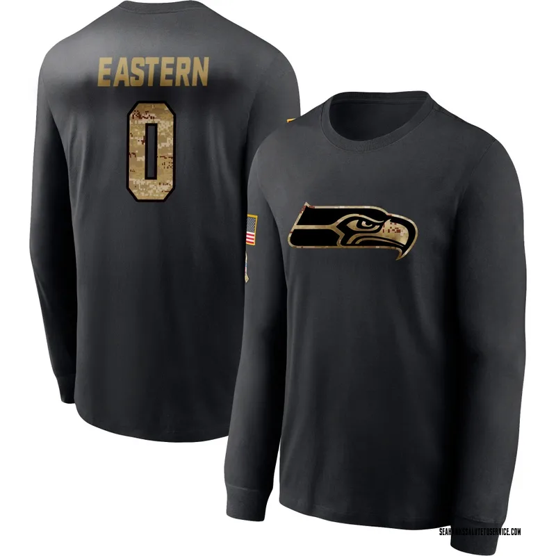 Men's Deven Eastern Seattle Seahawks Black 2020 Salute To Service Sideline Performance Long Sleeve T-Shirt