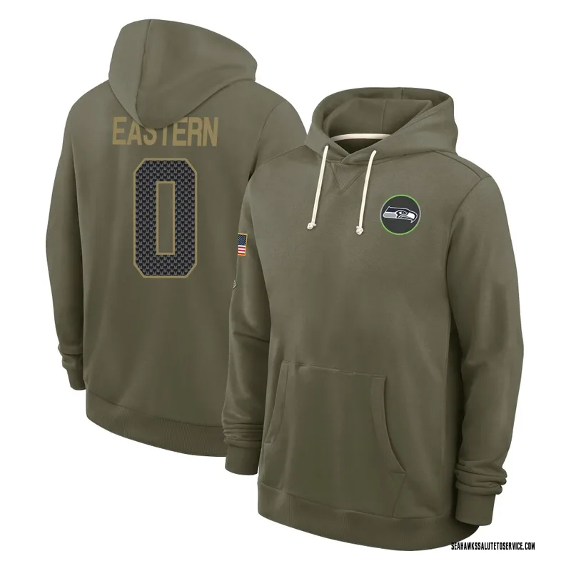 Men's Deven Eastern Seattle Seahawks Olive 2025 Salute to Service Hoodie
