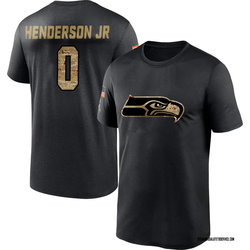 Men's Emmanuel Henderson Jr. Seattle Seahawks Black 2020 Salute To Service Performance T-Shirt