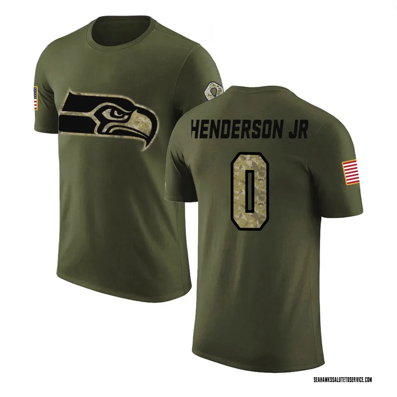 Men's Emmanuel Henderson Jr. Seattle Seahawks Legend Olive Salute to Service T-Shirt