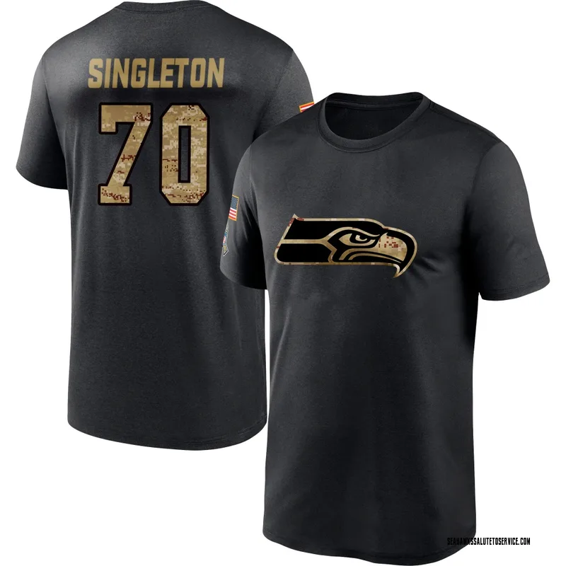 Men's J.R. Singleton Seattle Seahawks Black 2020 Salute To Service Performance T-Shirt