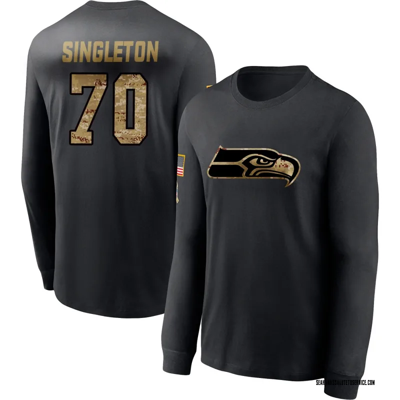 Men's J.R. Singleton Seattle Seahawks Black 2020 Salute To Service Sideline Performance Long Sleeve T-Shirt