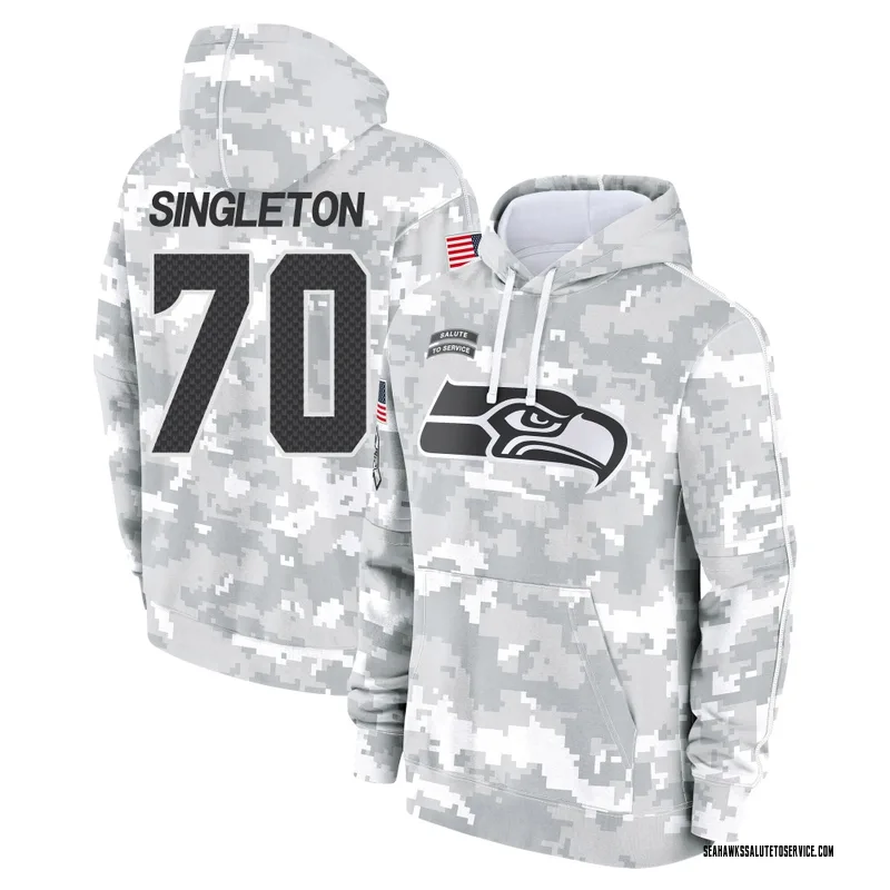 Men's J.R. Singleton Seattle Seahawks Camo Arctic 2024 Salute to Service Club Fleece Pullover Hoodie