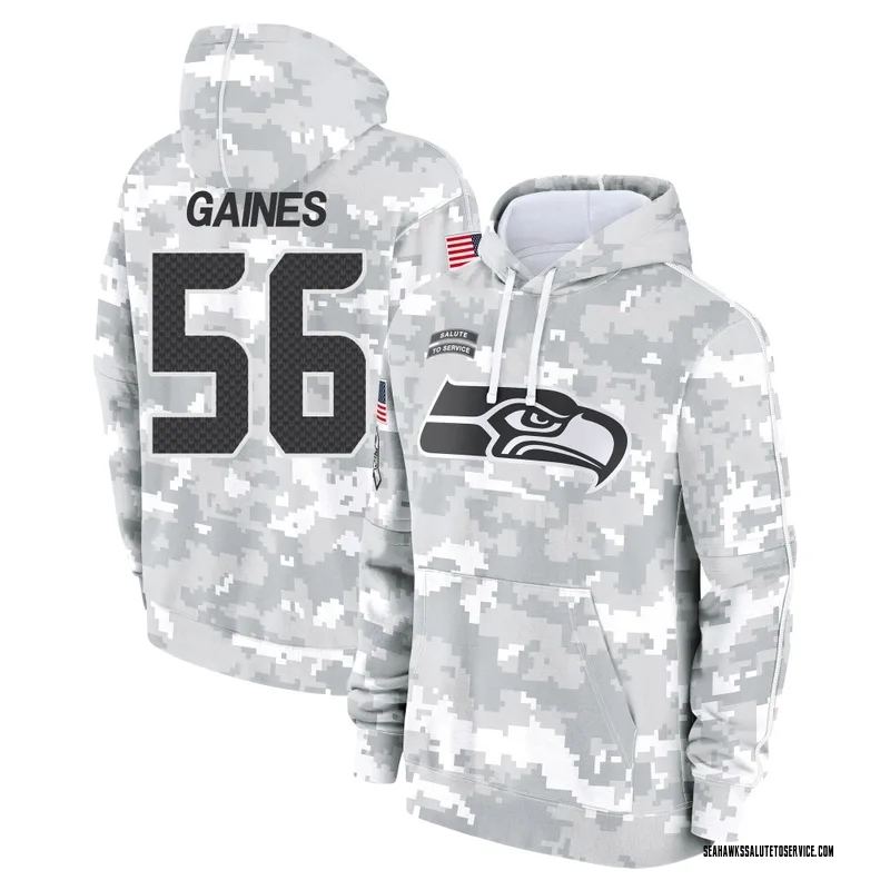 Men's Jalan Gaines Seattle Seahawks Camo Arctic 2024 Salute to Service Club Fleece Pullover Hoodie