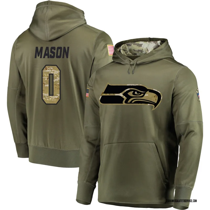 Men's Lance Mason Seattle Seahawks Olive Salute to Service Pullover Hoodie