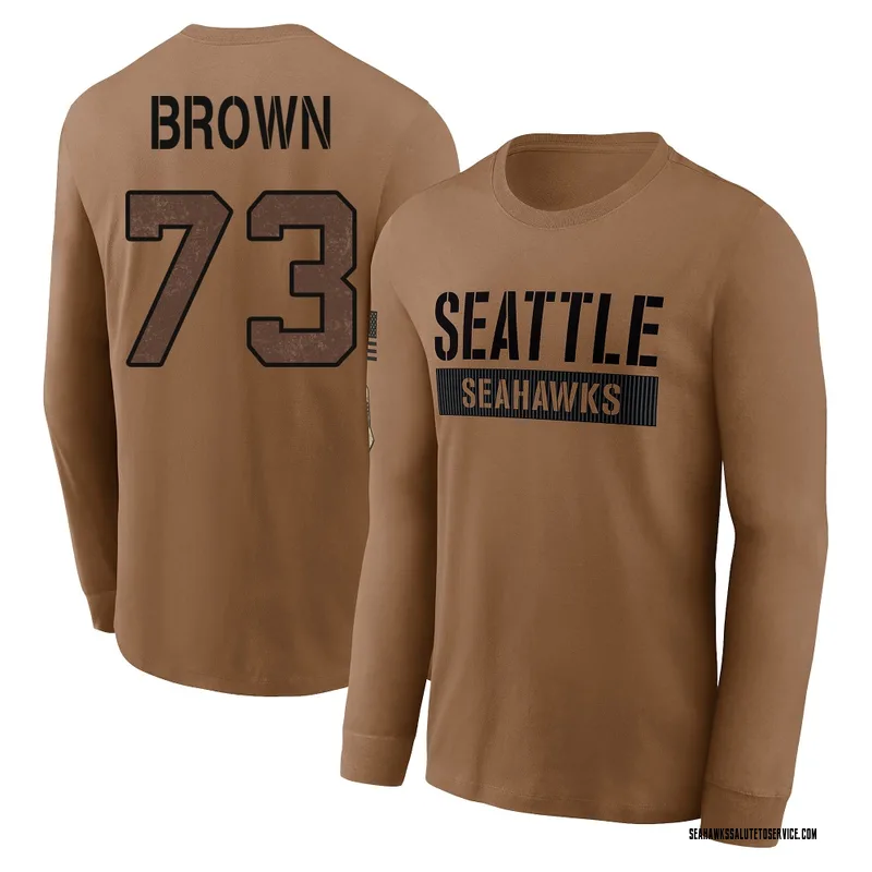Men's Logan Brown Seattle Seahawks Brown 2023 Salute To Service Long Sleeve T-Shirt