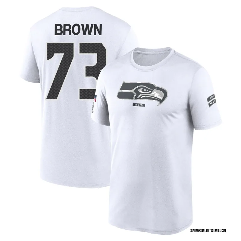 Men's Logan Brown Seattle Seahawks Legend White 2024 Salute to Service Performance T-Shirt