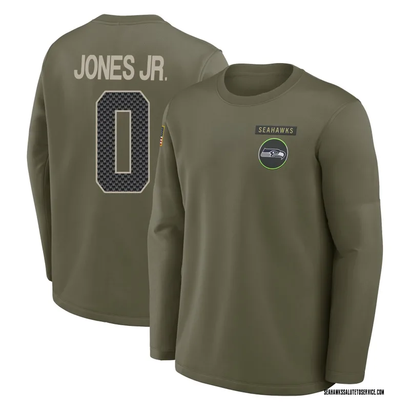Men's Marvin Jones Jr. Seattle Seahawks Olive 2025 Salute to Service Sideline Coaches Long Sleeve T-Shirt