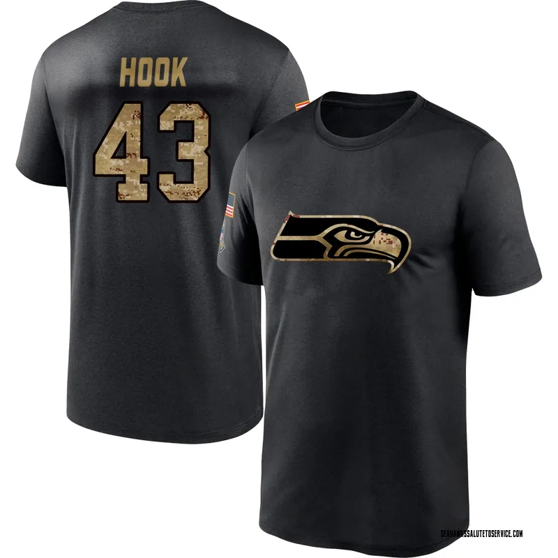 Men's Maxen Hook Seattle Seahawks Black 2020 Salute To Service Performance T-Shirt