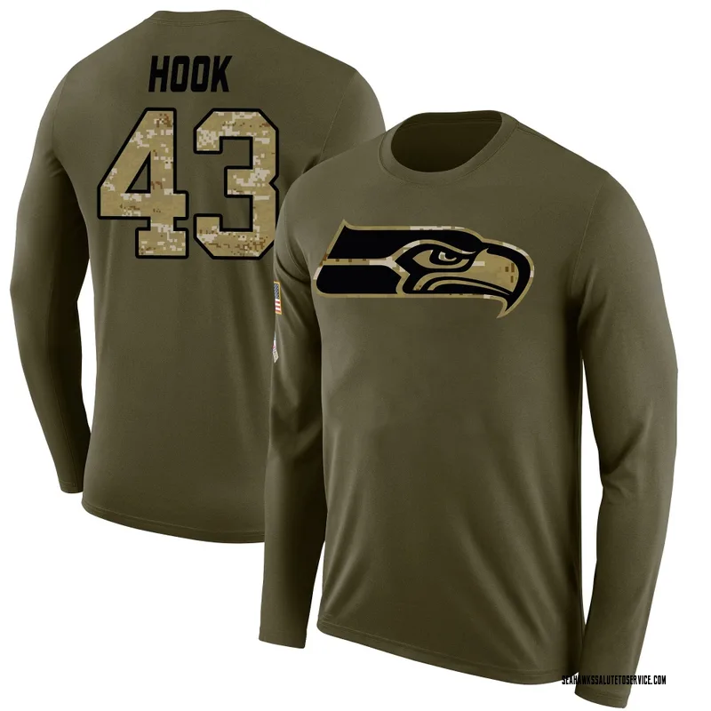 Men's Maxen Hook Seattle Seahawks Legend Olive Salute to Service Sideline Long Sleeve T-Shirt