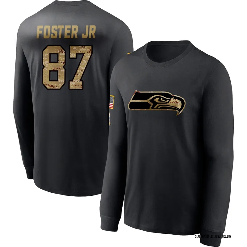 Men's Montorie Foster Jr. Seattle Seahawks Black 2020 Salute To Service Sideline Performance Long Sleeve T-Shirt