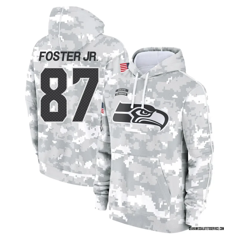 Men's Montorie Foster Jr. Seattle Seahawks Camo Arctic 2024 Salute to Service Club Fleece Pullover Hoodie
