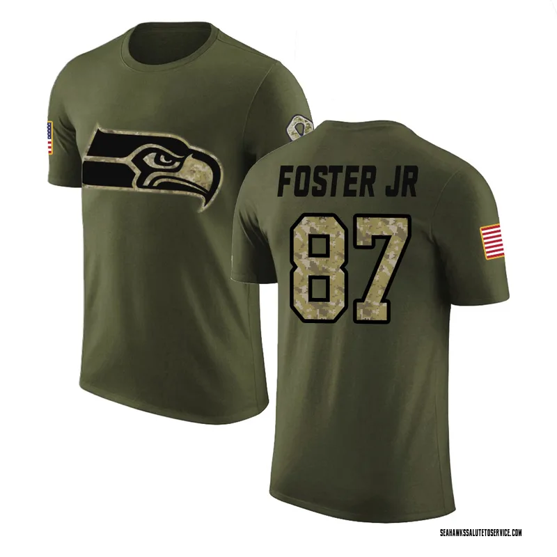 Men's Montorie Foster Jr. Seattle Seahawks Legend Olive Salute to Service T-Shirt