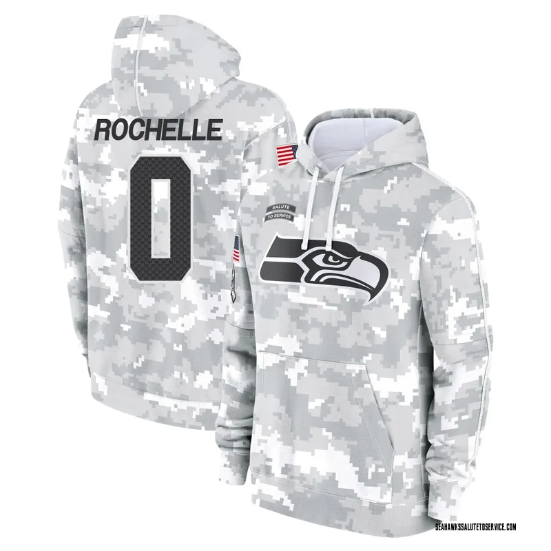 Men's Rashad Rochelle Seattle Seahawks Camo Arctic 2024 Salute to Service Club Fleece Pullover Hoodie
