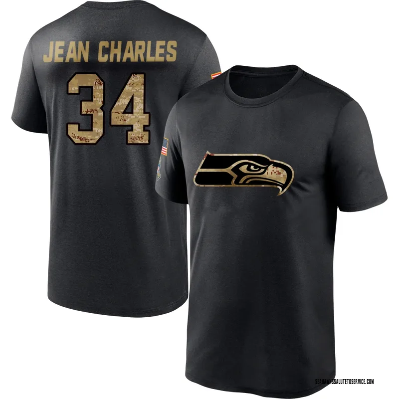 Men's Shemar Jean-Charles Seattle Seahawks Black 2020 Salute To Service Performance T-Shirt