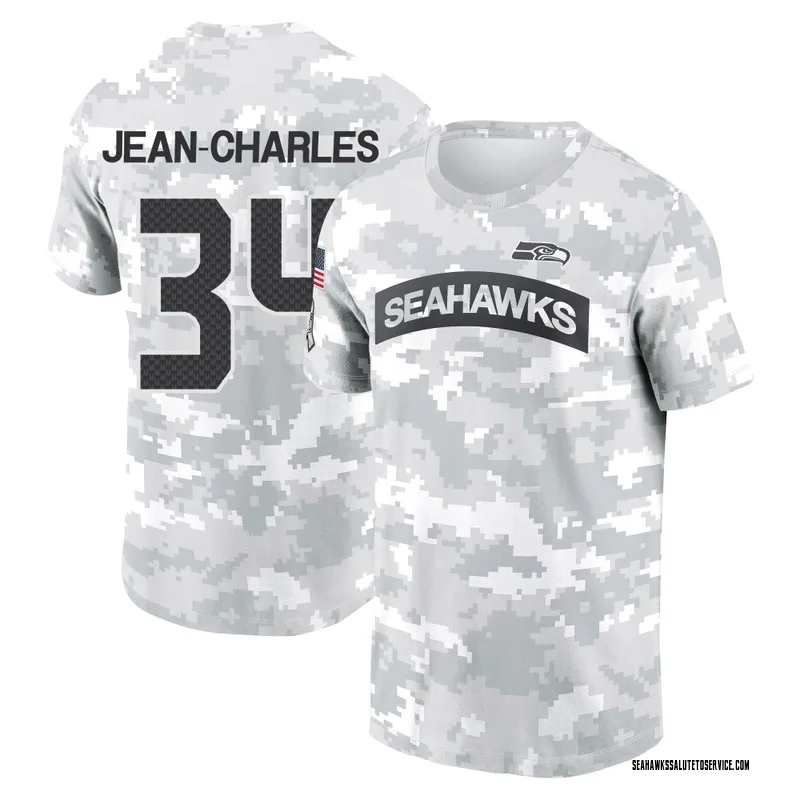 Men's Shemar Jean-Charles Seattle Seahawks Camo Arctic 2024 Salute to Service Performance T-Shirt