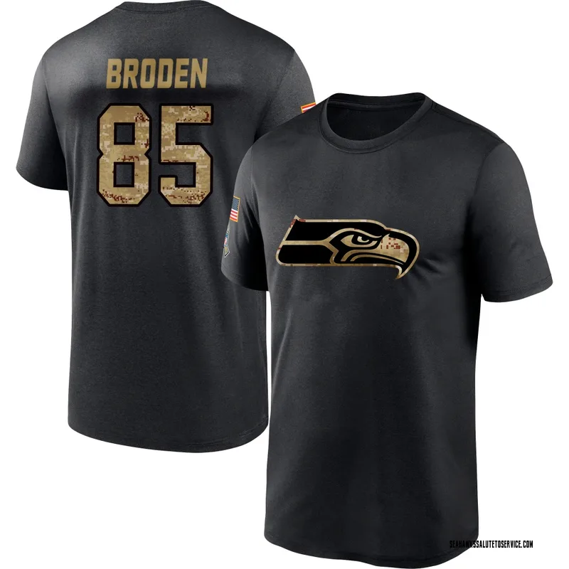 Men's Tyrone Broden Seattle Seahawks Black 2020 Salute To Service Performance T-Shirt