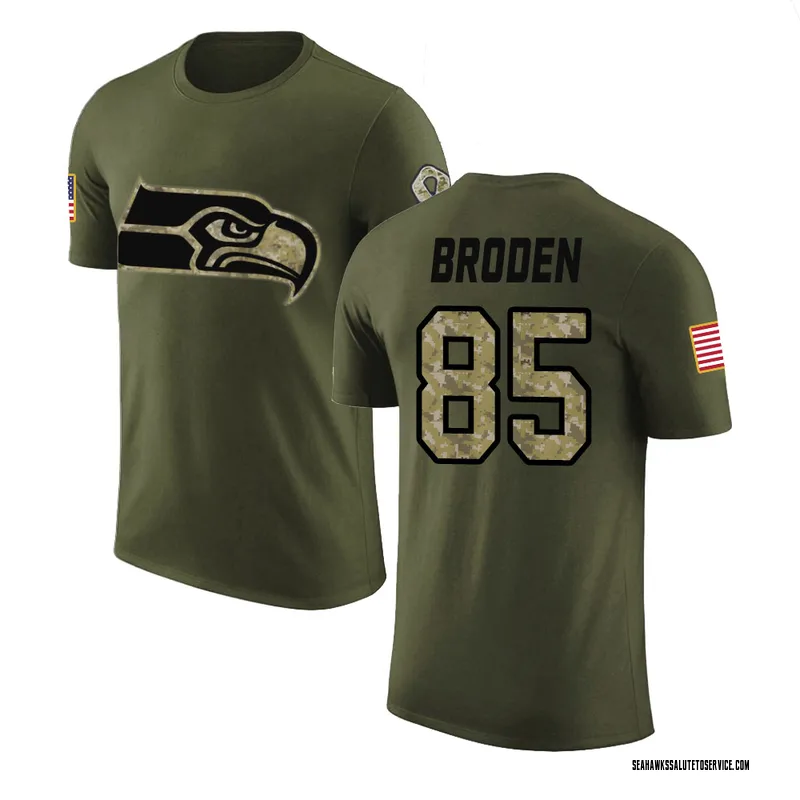 Men's Tyrone Broden Seattle Seahawks Legend Olive Salute to Service T-Shirt