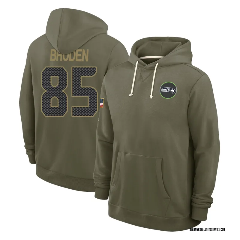 Men's Tyrone Broden Seattle Seahawks Olive 2025 Salute to Service Hoodie