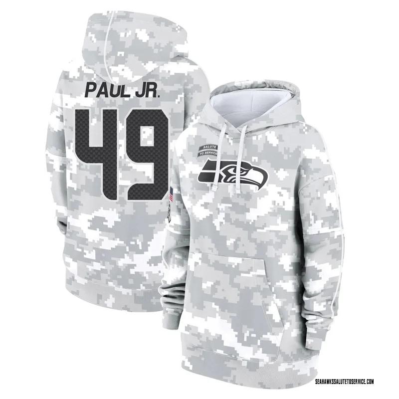Women's Chris Paul Jr. Seattle Seahawks Camo Arctic 2024 Salute to Service Club Fleece Pullover Hoodie