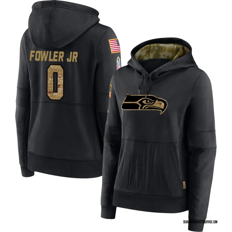 Women's Dante Fowler Jr. Seattle Seahawks Black 2020 Salute to Service Sideline Performance Pullover Hoodie