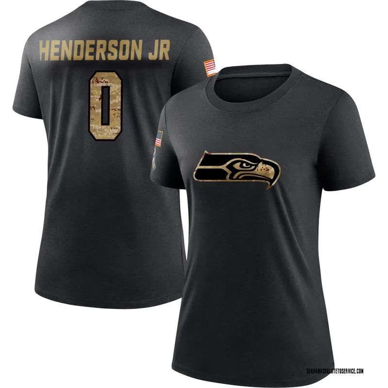 Women's Emmanuel Henderson Jr. Seattle Seahawks Black 2020 Salute To Service Performance T-Shirt