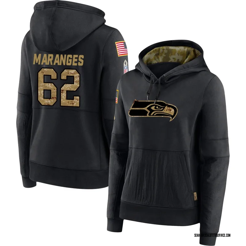 Women's Federico Maranges Seattle Seahawks Black 2020 Salute to Service Sideline Performance Pullover Hoodie