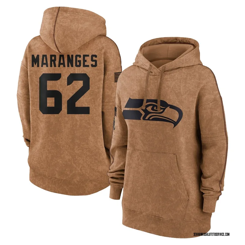 Women's Federico Maranges Seattle Seahawks Brown 2023 Salute To Service Pullover Hoodie