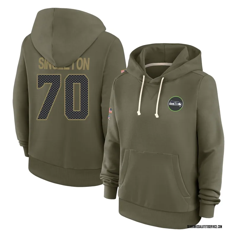 Women's J.R. Singleton Seattle Seahawks Olive 2025 Salute to Service Hoodie