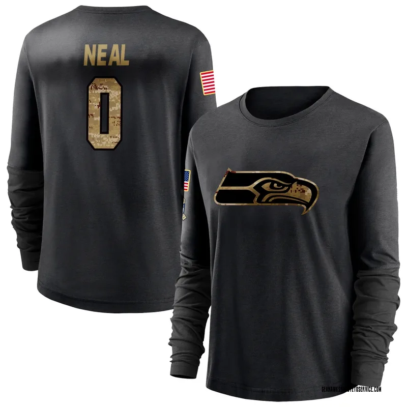 Women's Julian Neal Seattle Seahawks Black 2020 Salute To Service Sideline Performance Long Sleeve T-Shirt