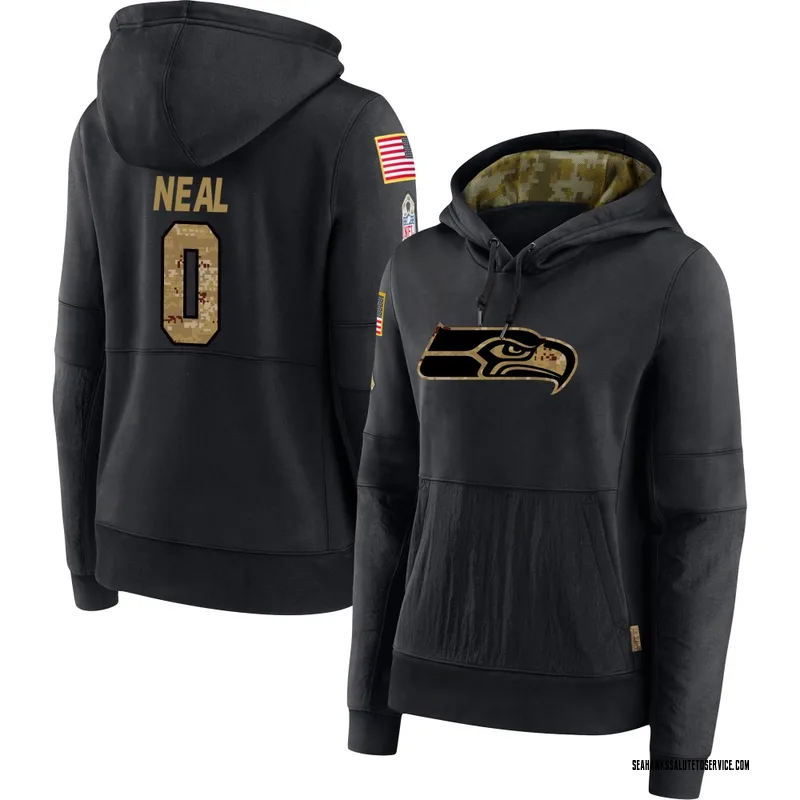 Women's Julian Neal Seattle Seahawks Black 2020 Salute to Service Sideline Performance Pullover Hoodie