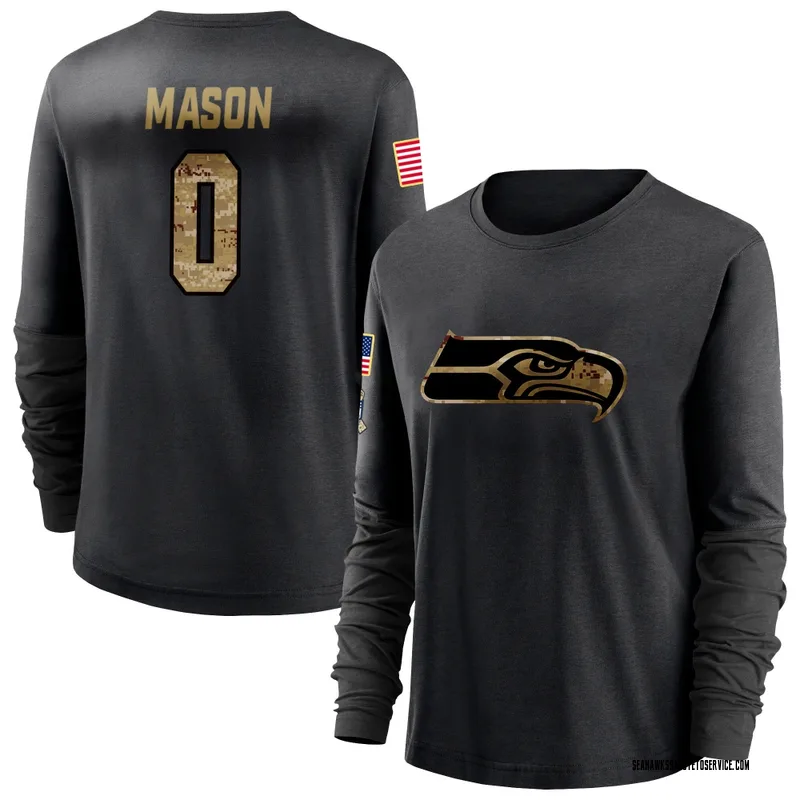 Women's Lance Mason Seattle Seahawks Black 2020 Salute To Service Sideline Performance Long Sleeve T-Shirt