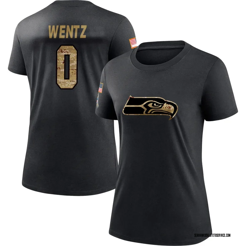 Women's Levi Wentz Seattle Seahawks Black 2020 Salute To Service Performance T-Shirt