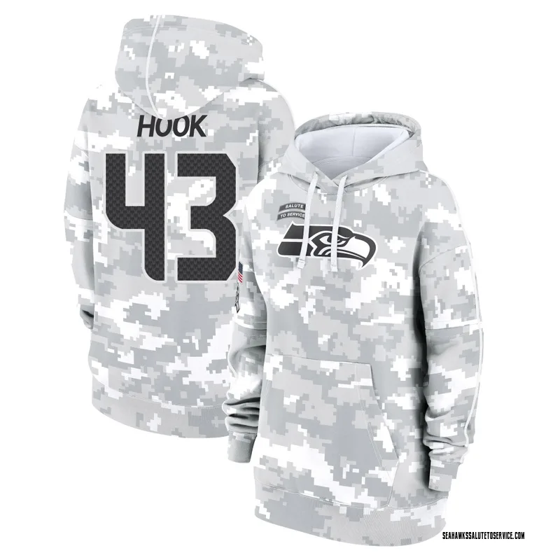 Women's Maxen Hook Seattle Seahawks Camo Arctic 2024 Salute to Service Club Fleece Pullover Hoodie