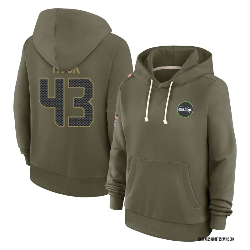 Women's Maxen Hook Seattle Seahawks Olive 2025 Salute to Service Hoodie