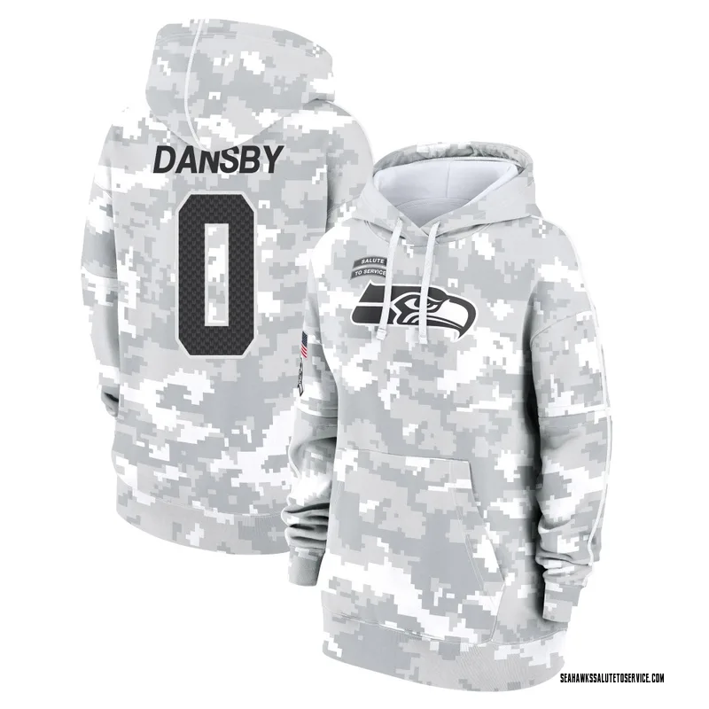 Women's Michael Dansby Seattle Seahawks Camo Arctic 2024 Salute to Service Club Fleece Pullover Hoodie