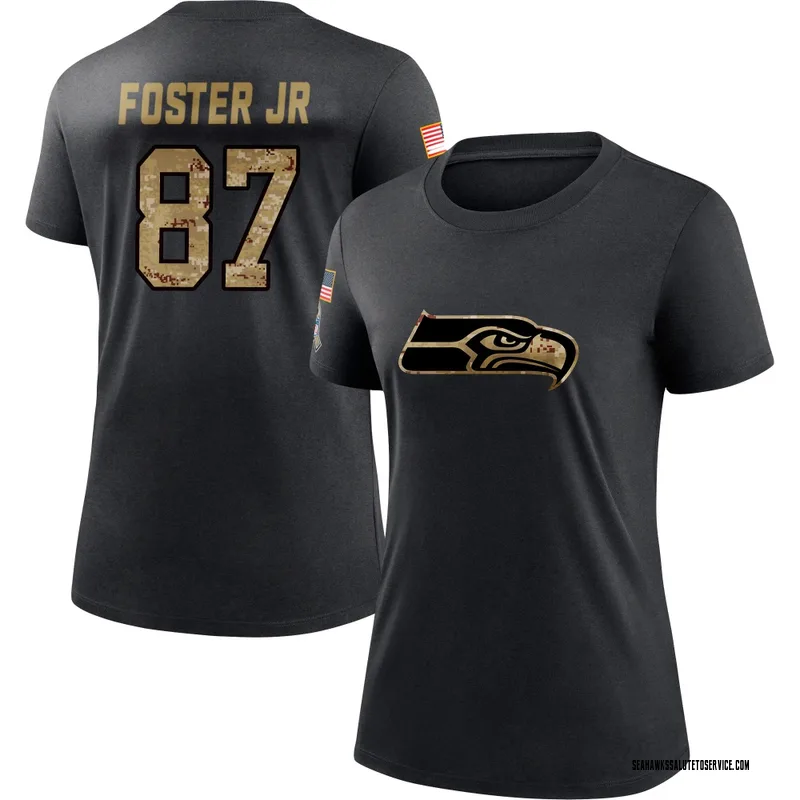 Women's Montorie Foster Jr. Seattle Seahawks Black 2020 Salute To Service Performance T-Shirt