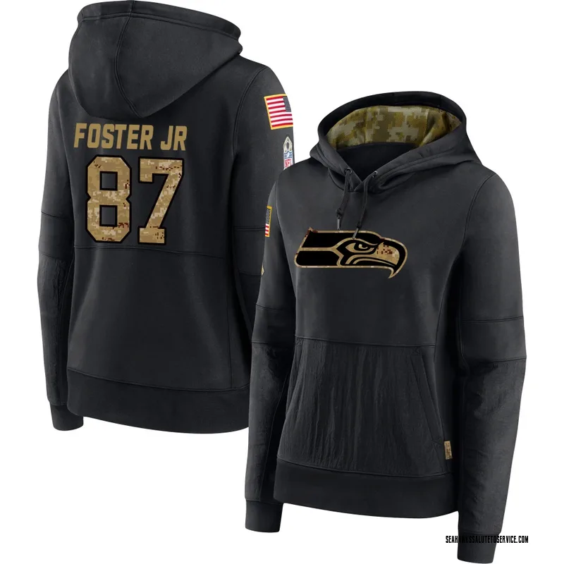 Women's Montorie Foster Jr. Seattle Seahawks Black 2020 Salute to Service Sideline Performance Pullover Hoodie