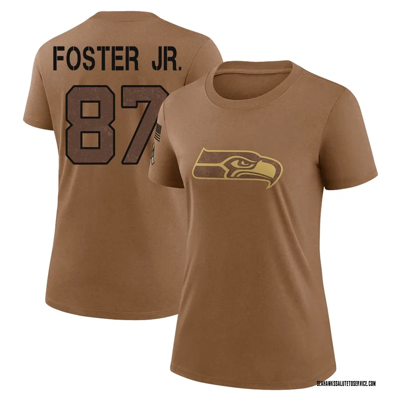 Women's Montorie Foster Jr. Seattle Seahawks Legend Brown 2023 Salute To Service Performance T-Shirt