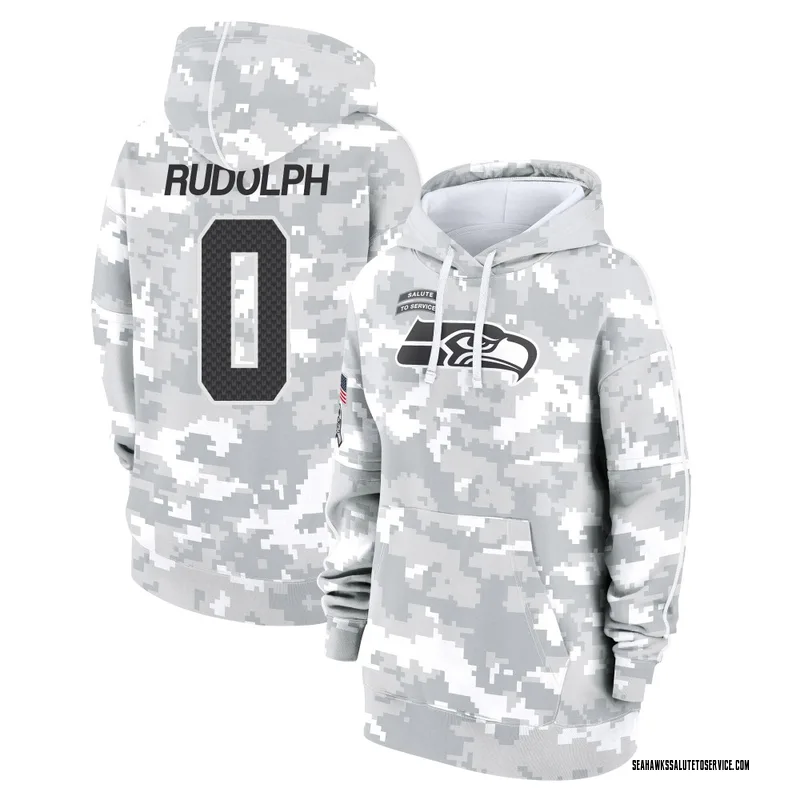 Women's Trayvon Rudolph Seattle Seahawks Camo Arctic 2024 Salute to Service Club Fleece Pullover Hoodie
