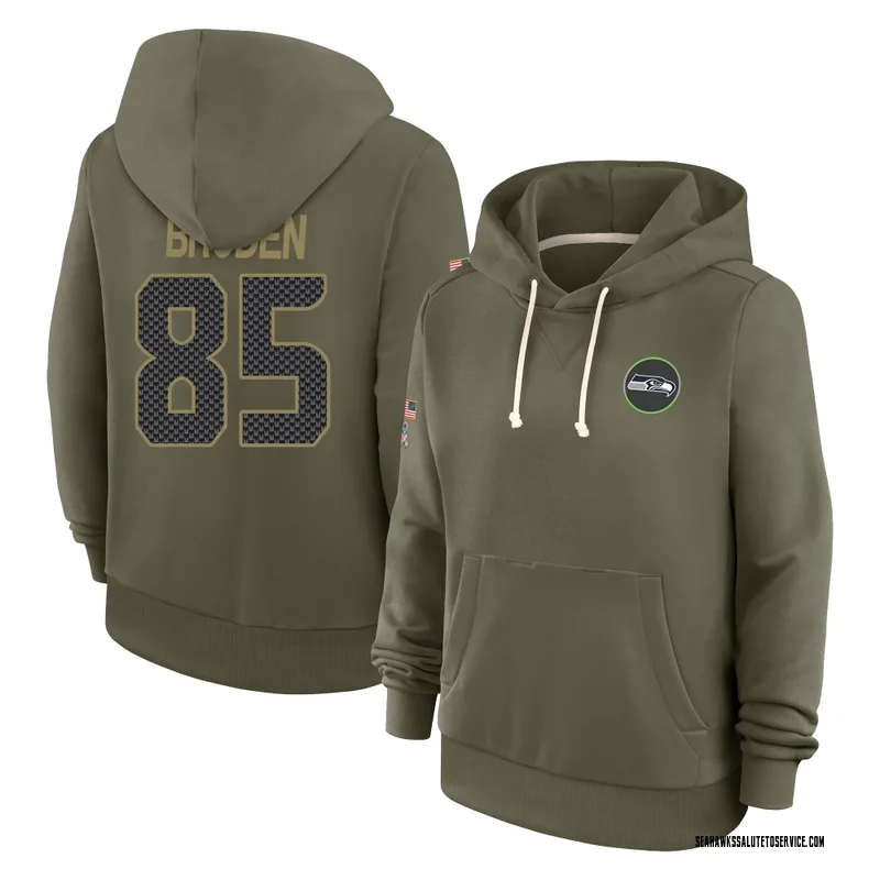 Women's Tyrone Broden Seattle Seahawks Olive 2025 Salute to Service Hoodie