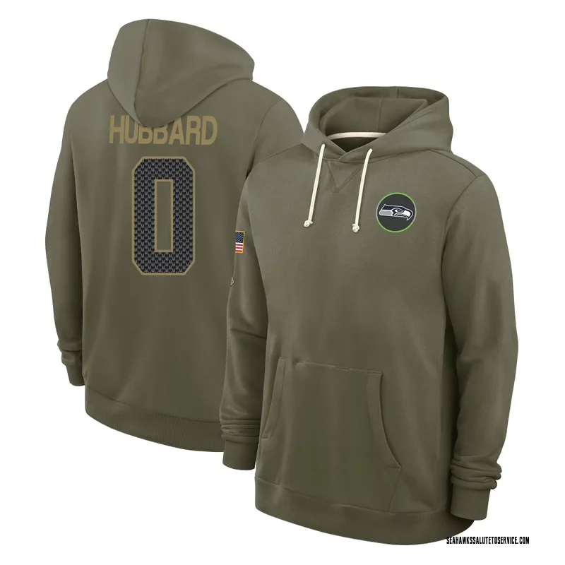 Youth Aidan Hubbard Seattle Seahawks Olive 2025 Salute to Service Hoodie